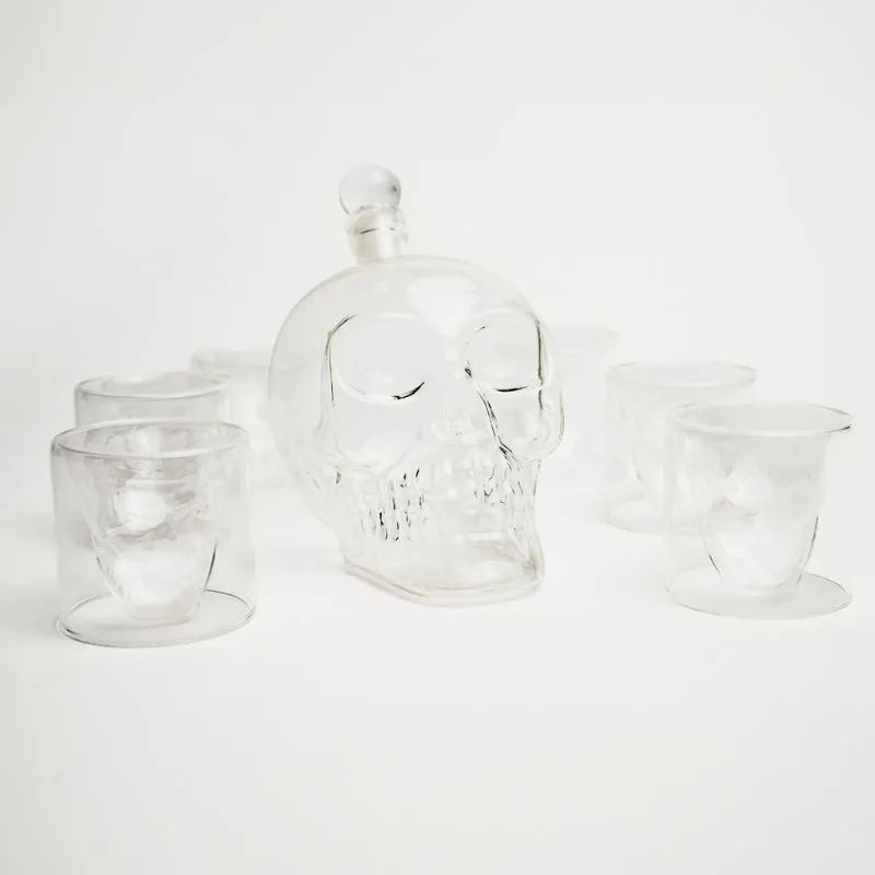 Zestaw prezentowy karafka Czaszka 1000 ml ze szkła + 6 kieliszków Free Spirits