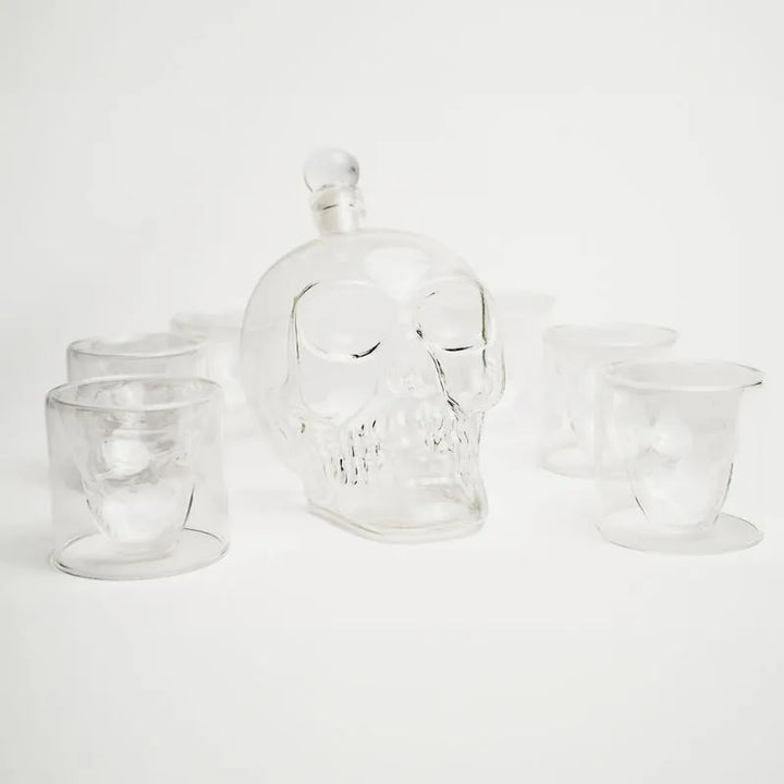 Zestaw prezentowy karafka Czaszka 1000 ml ze szkła + 6 kieliszków Free Spirits