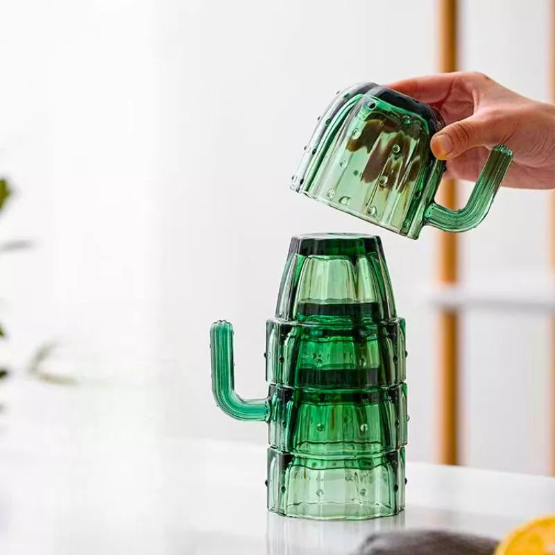 Cactus Cups zestaw 4 kubków i kieliszków sztaplowanych