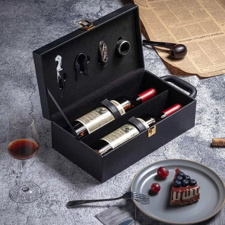 Luksusowa skrzynka na 2 butelki wina z akcesoriami Classical Wine
