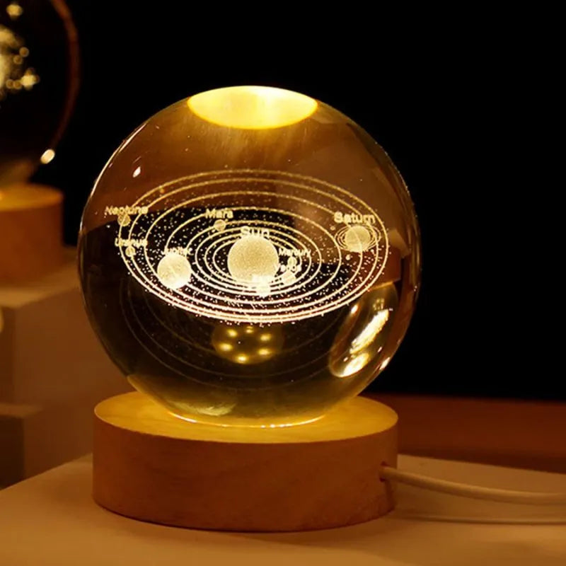 Lampa LED kula krysztalowa planetarium