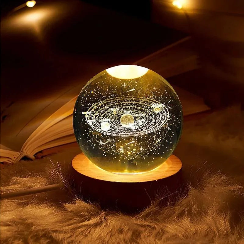 Lampa LED kula krysztalowa planetarium