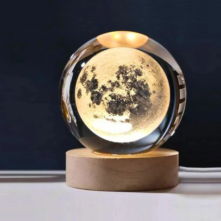 Lampa kula kryształowa z księżycem fascynujący prezent