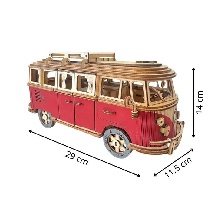 Puzzle 3D z drewna Retro Auto