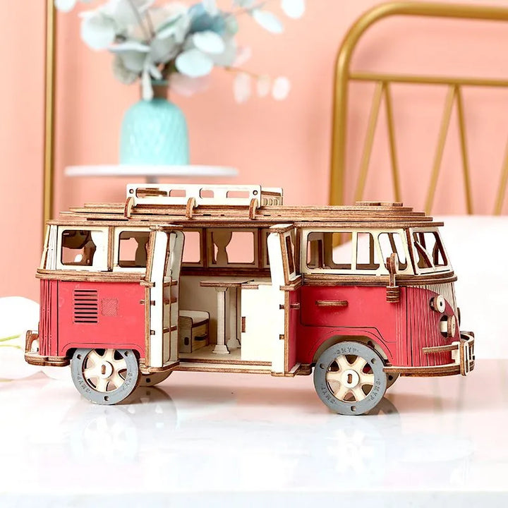 Puzzle 3D z drewna Retro Auto