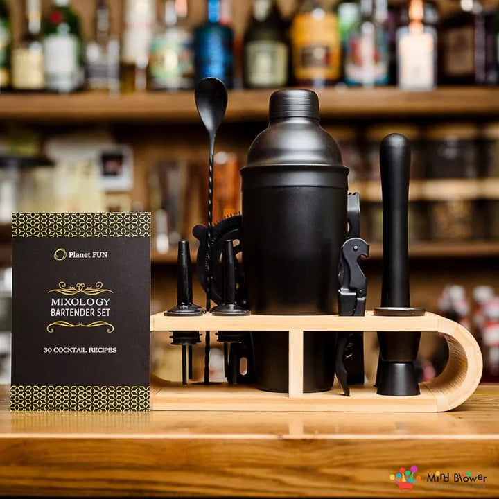Zestaw prezentowy Cocktail Shaker Mixology z 11 akcesoriami 750ml Czarny