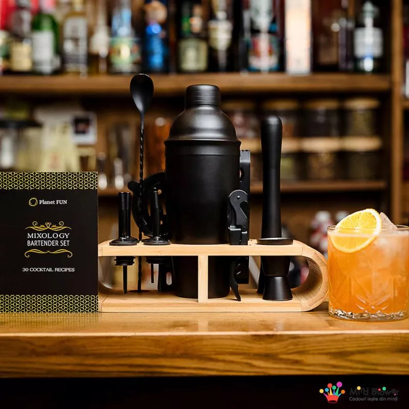 Zestaw prezentowy Cocktail Shaker Mixology z 11 akcesoriami 750ml Czarny