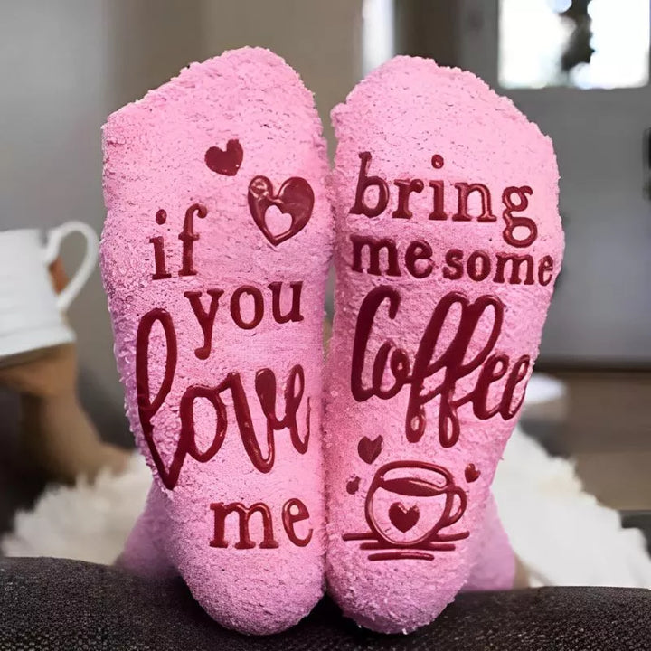 Zabawne skarpetki If you love me Bring Me Coffee Babeczki rozowe
