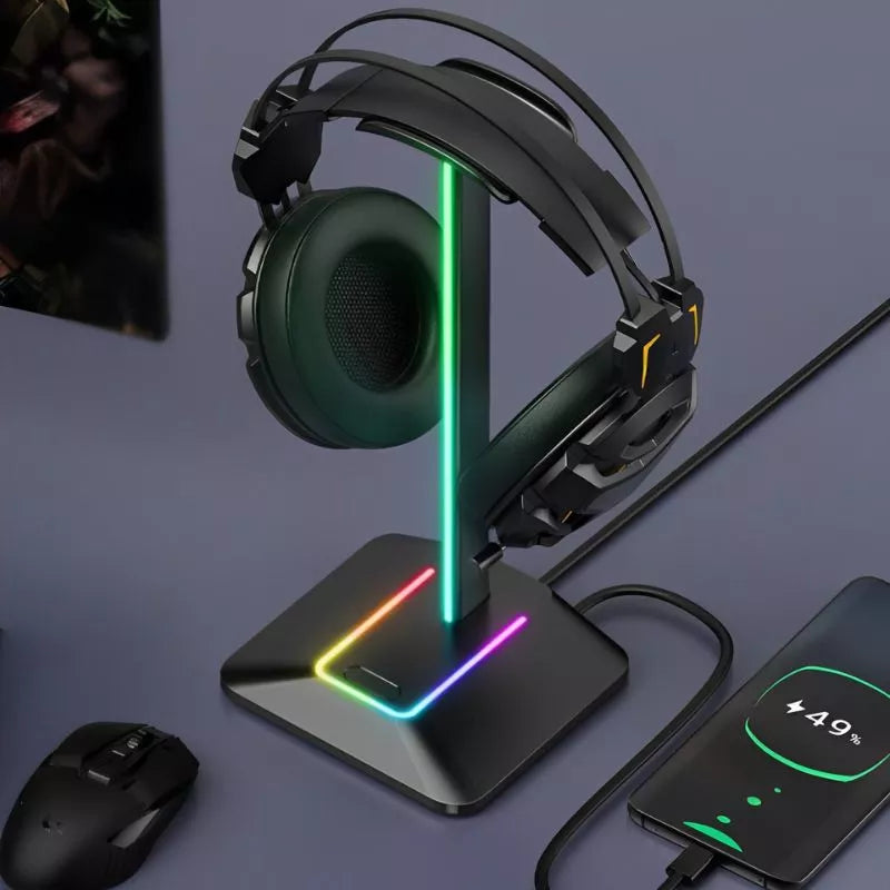 Stojak na sluchawki gaming RGB