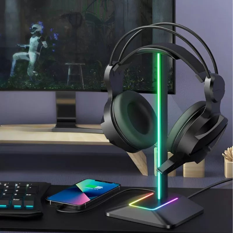 Stojak na sluchawki gaming RGB