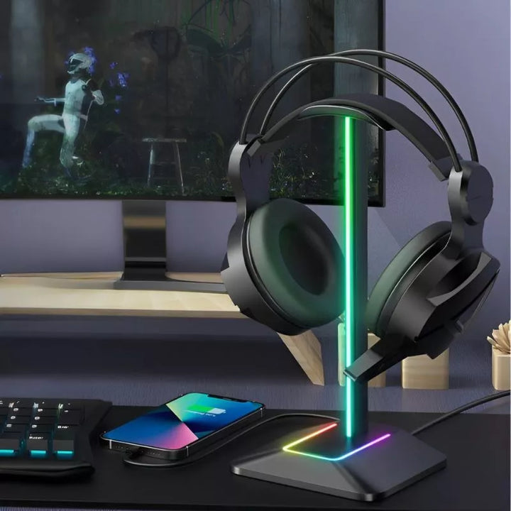 Stojak na sluchawki gaming RGB