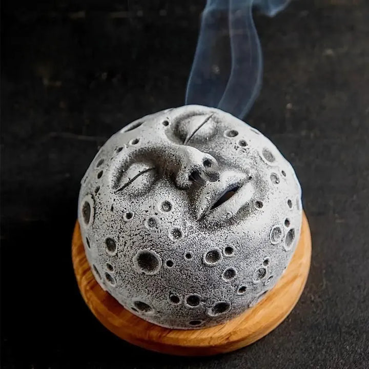 Podstawka na kadzidełka stożkowe Moon Face