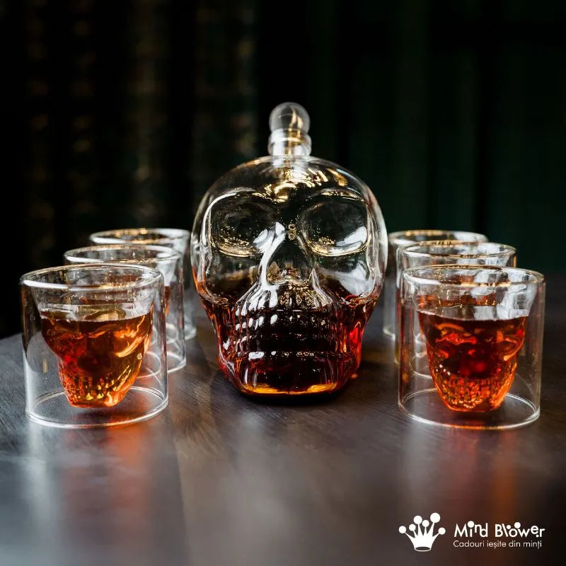 Zestaw prezentowy karafka Czaszka 1000 ml ze szkła + 6 kieliszków Free Spirits