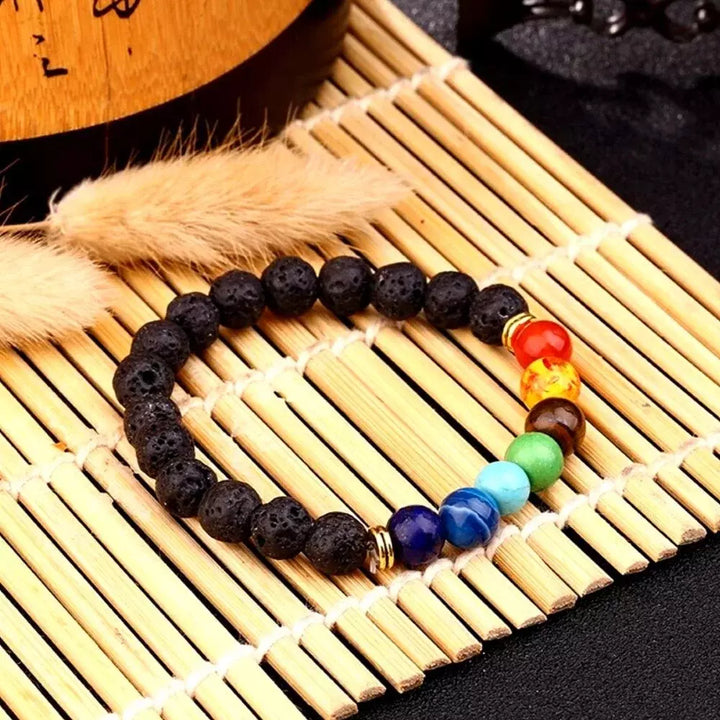 Energetyczna bransoletka aromaterapia 7 Czaker lawa wulkaniczna