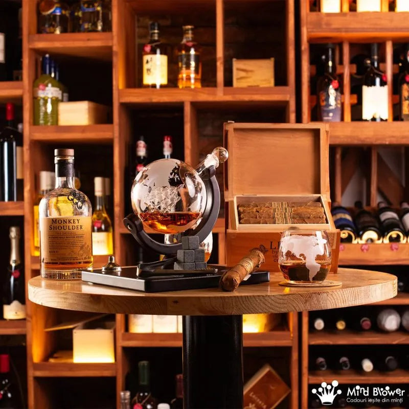 Zestaw prezentowy karafka Globus z 4 kieliszkami Deluxe