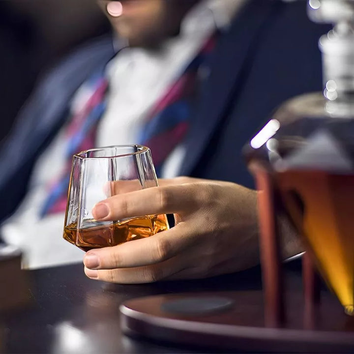 Zestaw prezentowy karafka szklana diament z dwoma szklankami deluxe