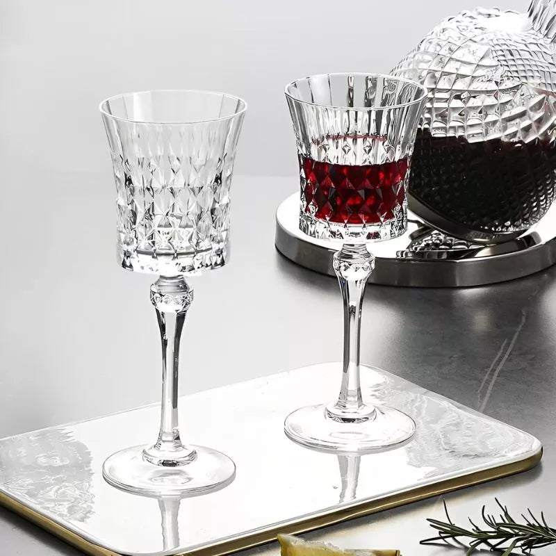 Obrotowy zestaw karafka do alkoholu z 2 srebrnymi kieliszkami