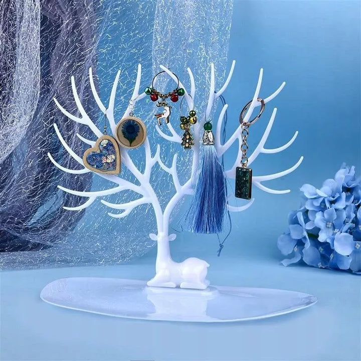 Stojak na bizuterie Biala Sarna z ekspozytorem i organizatorem na skarby