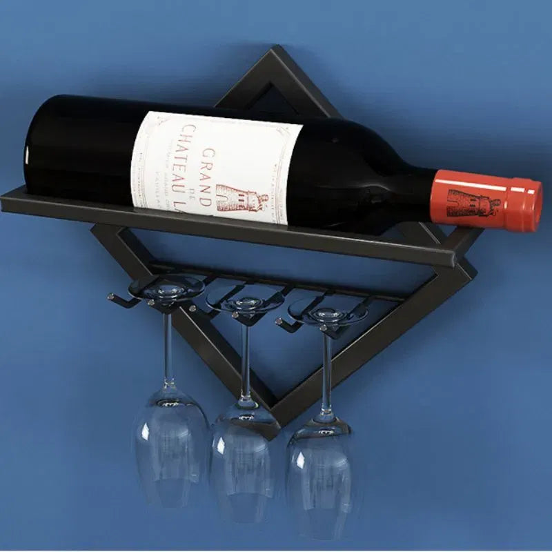 Wall Mount for Wine Bottle and Glasses