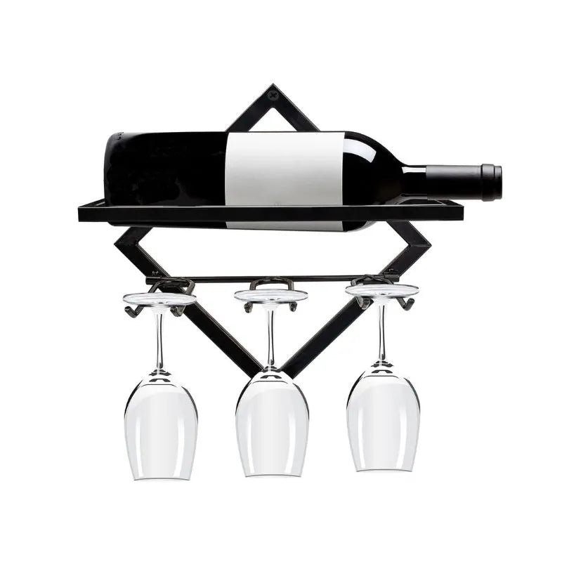 Wall Mount for Wine Bottle and Glasses